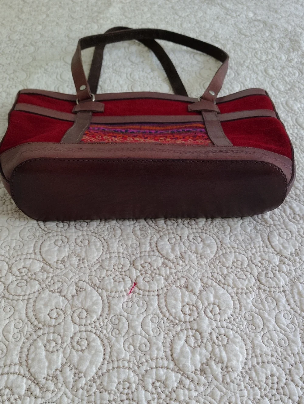 Handcrafted Bolivian‎ Brown Leather Shoulder Bag Boho Woven Artisan Fair Trade